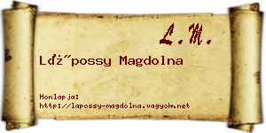 Lápossy Magdolna névjegykártya